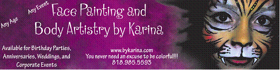 By Karina, Canoga Park face painting and body artistry
