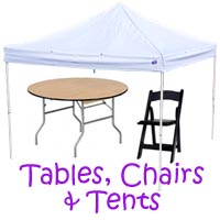 San Gabriel chair rentals, San Gabriel tables and chairs
