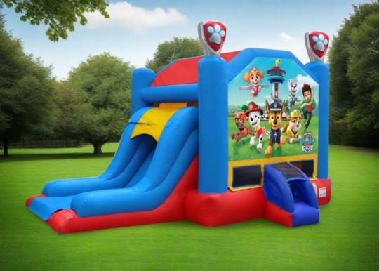 paw patrol bounce and slide inflatable combo