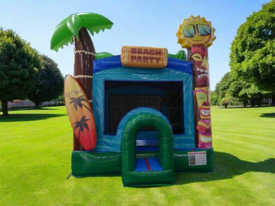 tropical themed bounce house, aloha inflatable