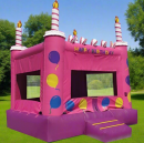 pink cake inflatable bounce house